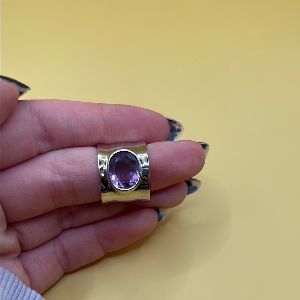 Sterling Silver and Amethyst Gemstone Ring